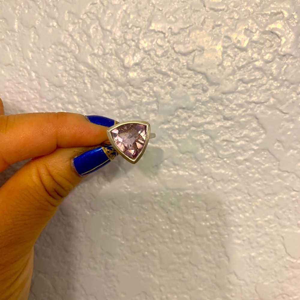 925 Silver Pink/Lavender Statement Ring - image 5